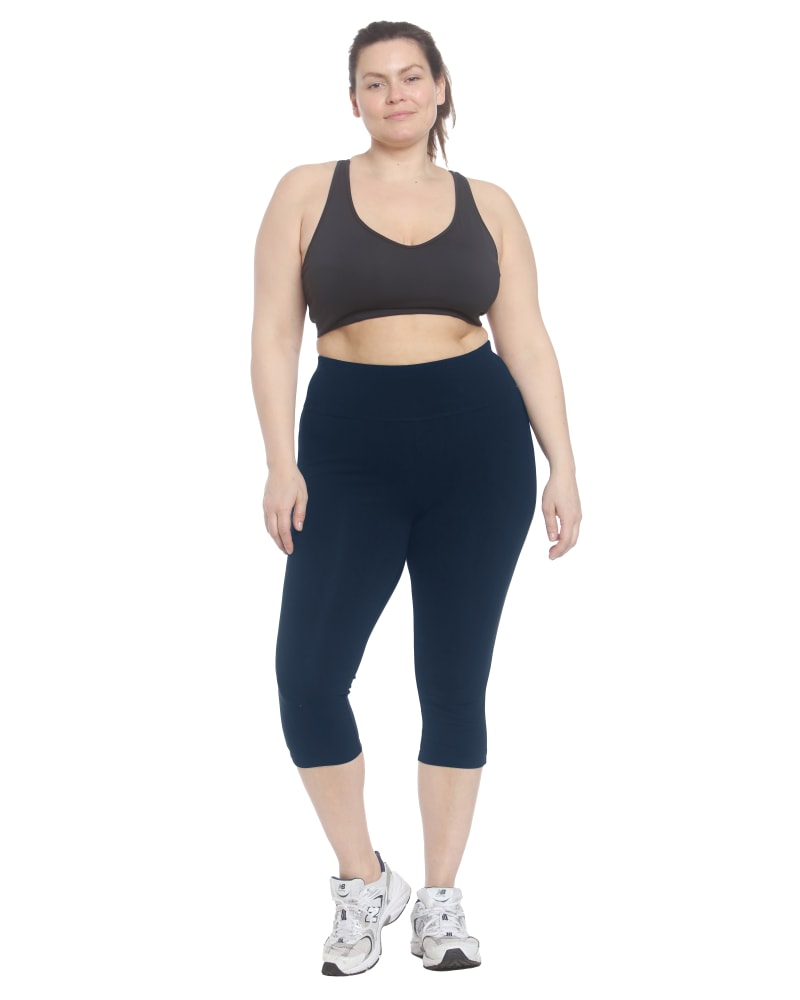 Front of plus size Zuri Sporty Capri Legging by Spalding | Dia&Co | dia_product_style_image_id:197749